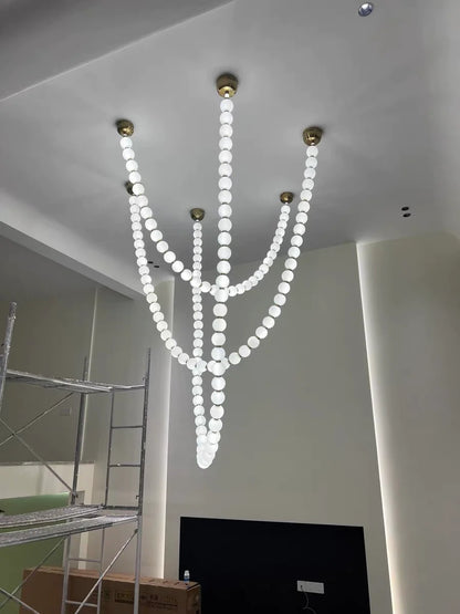 Modern Creative Acrylic Pearl Necklace Chandelier