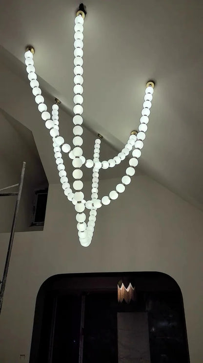 Modern Creative Acrylic Pearl Necklace Chandelier