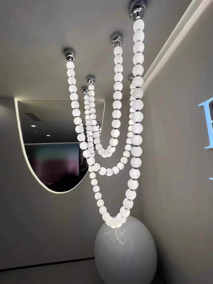 Modern Creative Acrylic Pearl Necklace Chandelier