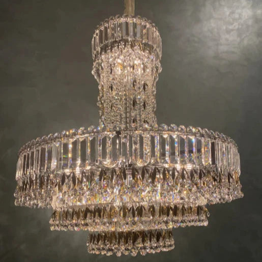 Luxury Empire Leaves Crystal Chandelier for Staircase/Foyer/Living Room