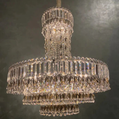 Luxury Empire Leaves Crystal Chandelier for Staircase/Foyer/Living Room