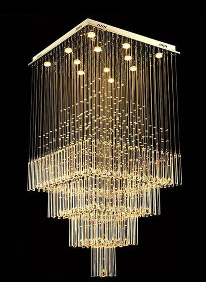Modern Floating Raindrop Multi-tiered Square Flush Mount