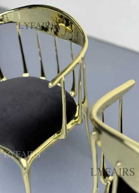 Italian Style Velvet Dining Chair in Pure Copper