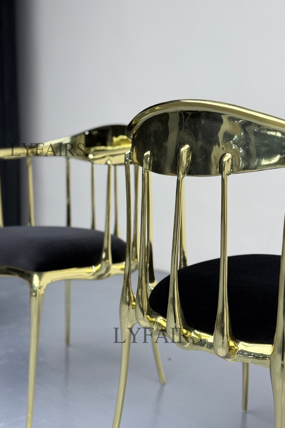 Italian Style Velvet Dining Chair in Pure Copper