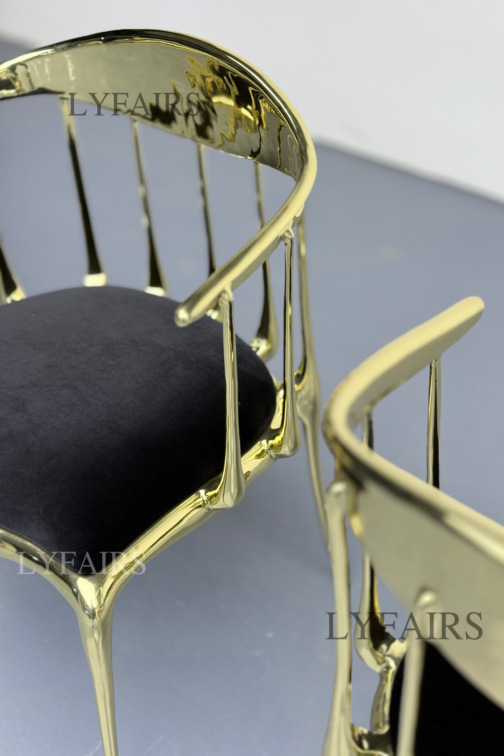Italian Style Velvet Dining Chair in Pure Copper