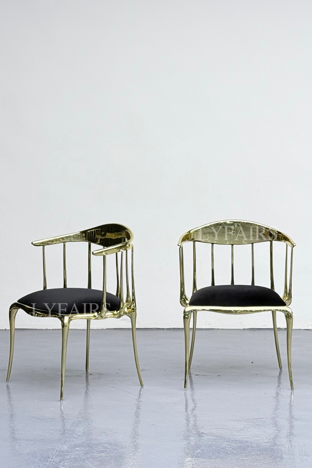 Italian Style Velvet Dining Chair in Pure Copper