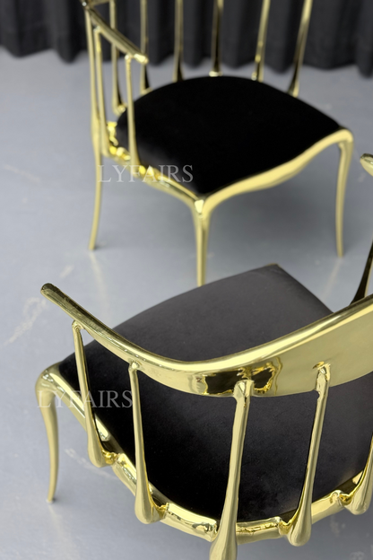 Italian Style Velvet Dining Chair in Pure Copper