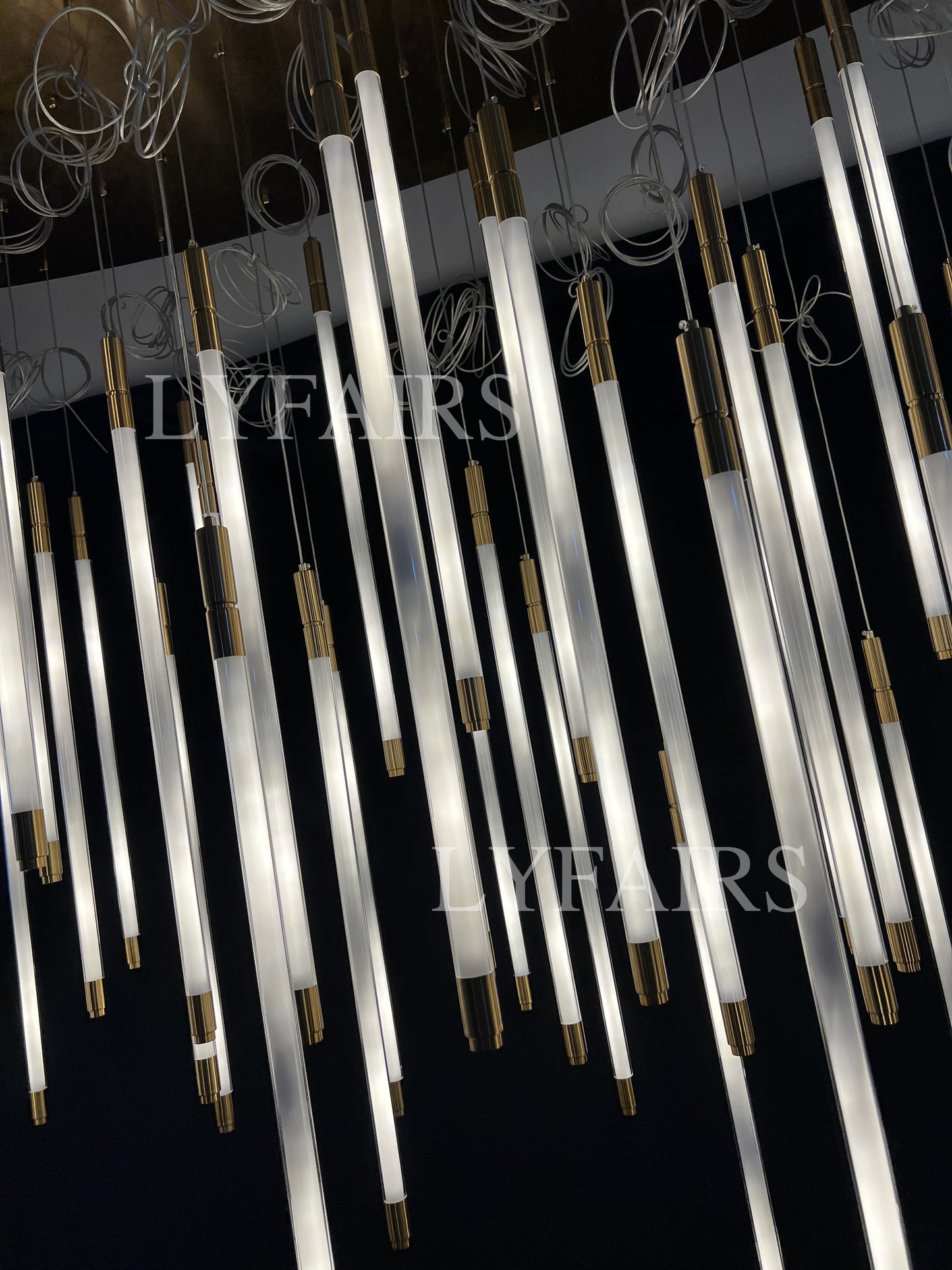 Modern Lightsabers Suspension Floating Chandelier with 512 System for Raindrop Effect