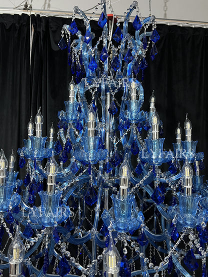 New Ocean Blue Classic Unique Chandelier for Staircase/Foyer/Entryway