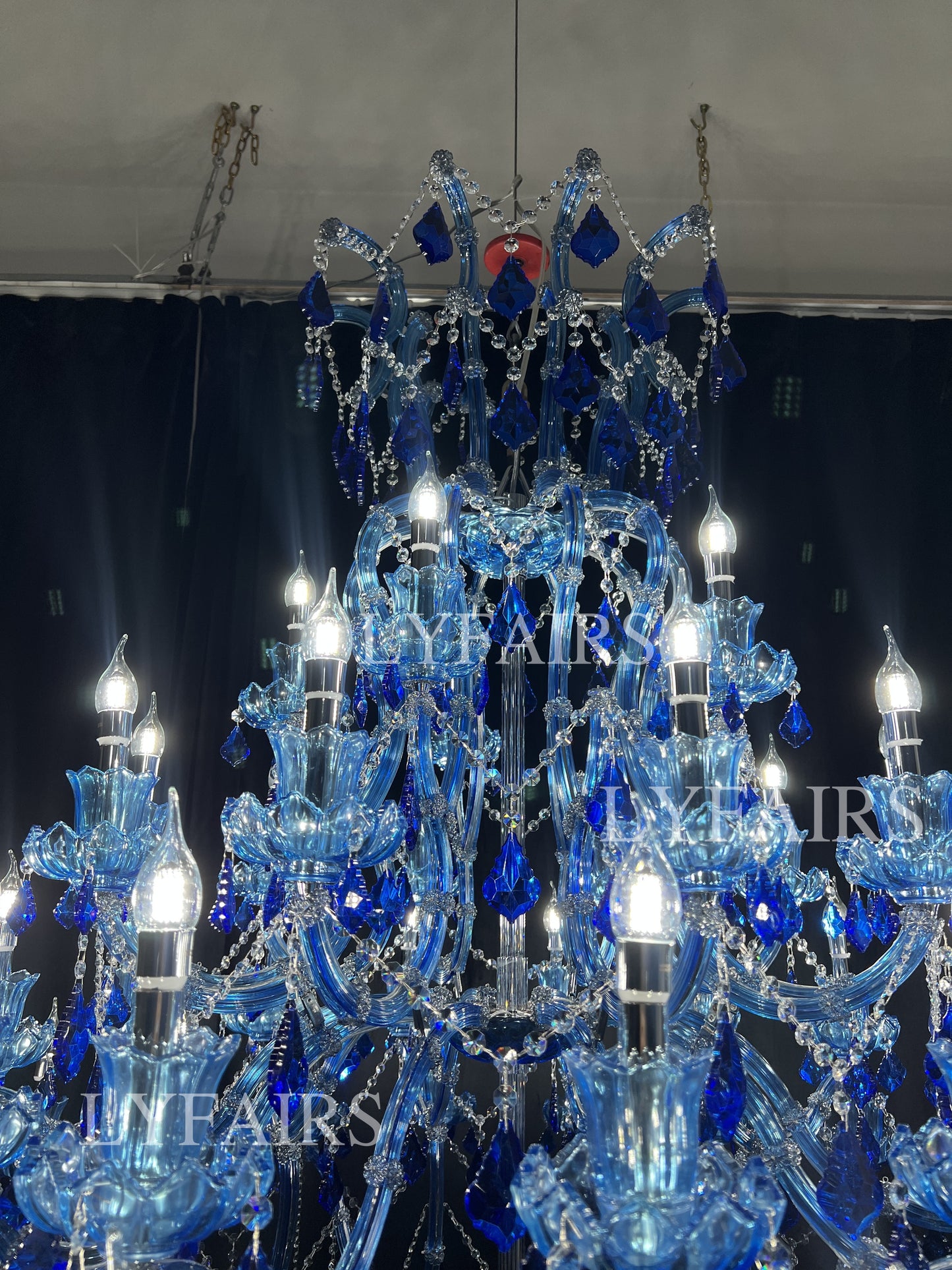 New Ocean Blue Classic Unique Chandelier for Staircase/Foyer/Entryway