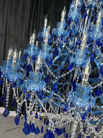 New Ocean Blue Classic Unique Chandelier for Staircase/Foyer/Entryway