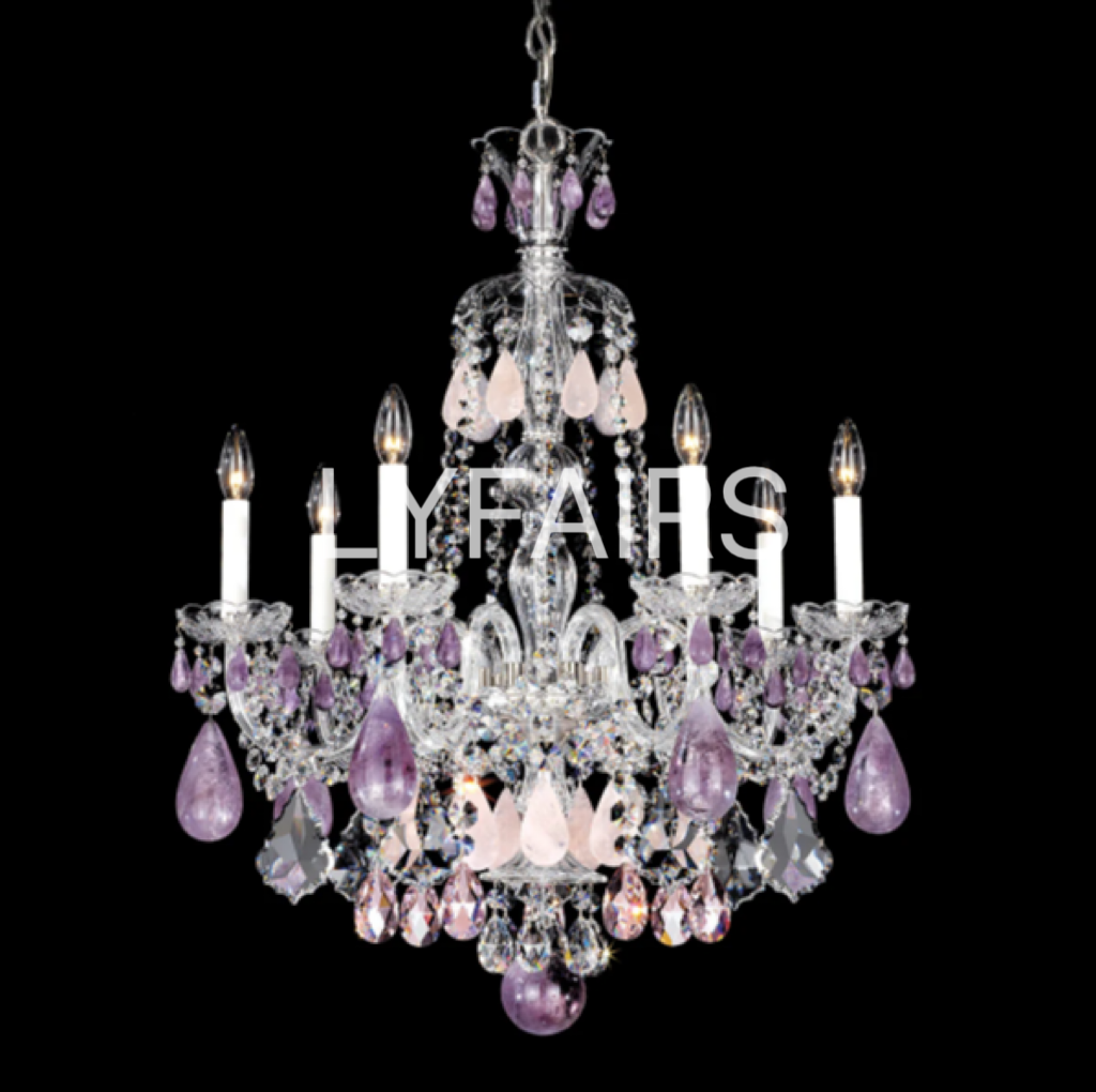 New Luxury Green/Purple Rock Crystal Chandelier for Living Room/Bedroom