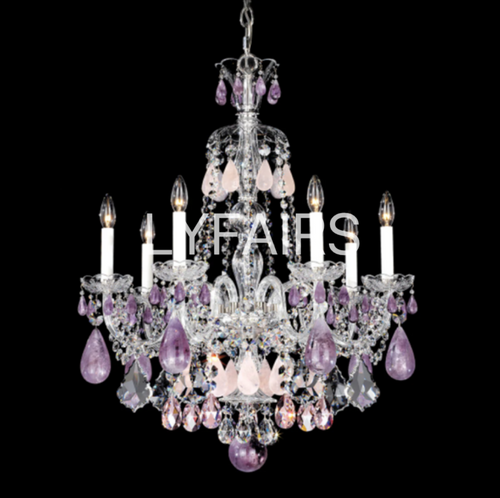 New Luxury Green/Purple Rock Crystal Chandelier for Living Room/Bedroom