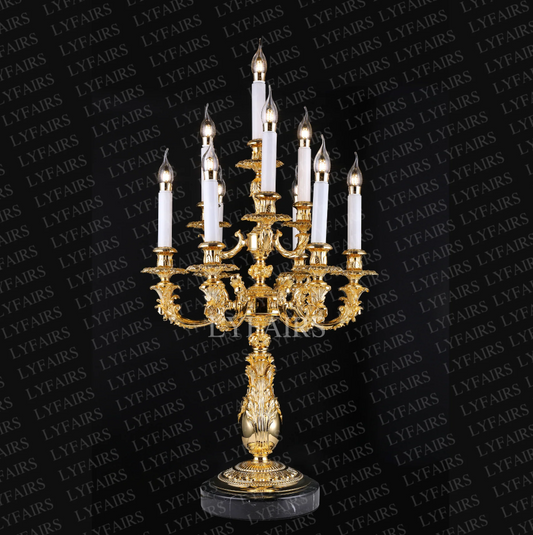Luxury Baroque Handcrafted Solid Brass Table Lamp with 24K Gold Electroplating & Premium Lost-Wax Casting