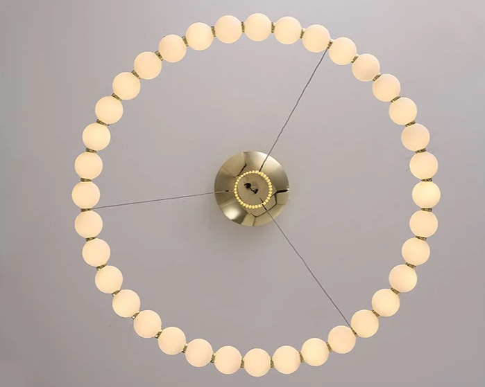 Modern Creative Acrylic Pearl Ring Loop Chandelier
