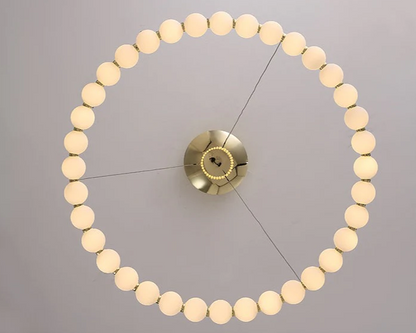Modern Creative Acrylic Pearl Ring Loop Chandelier