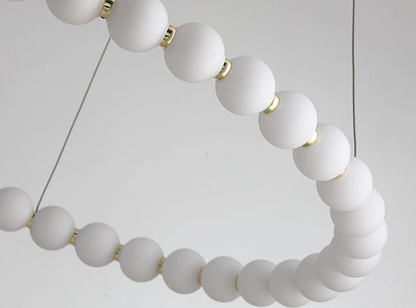 Modern Creative Acrylic Pearl Ring Loop Chandelier