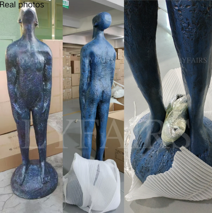 Blue Man Art Sculpture