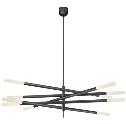 Minimalist 8/10 Light Articulating Chandelier in Brass/Polished Chrome/Bronze Finish