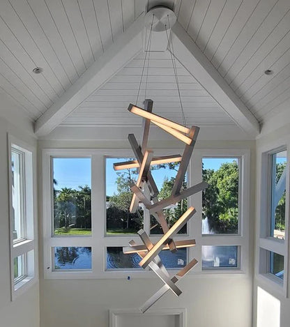 Modern Vertical Geometric Pendant for Staircase/Foyer/High-ceiling