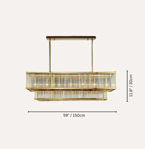 Modern Round/Rectangular Glass Rods Chandelier