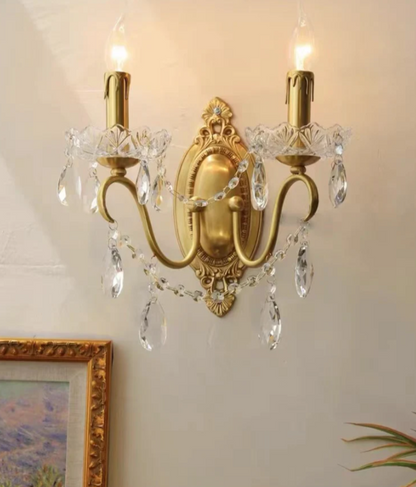 Vintage Romantic Pearl Brass Princess Style Candle Chandelier for Bedroom/ Restaurant/L