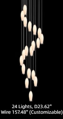 Elegant White Tulip Flower Chandelier For Foyer/ Staircase