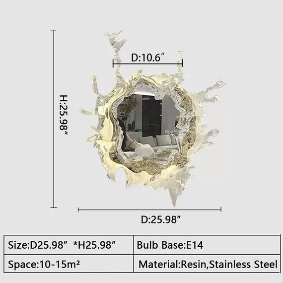 Designer Original Art Ice Mirror Wall Lamp Princess Magic Mirror Light for Bathroom/Dressing Room Women Bedroom Lighting Bathroom Mirror