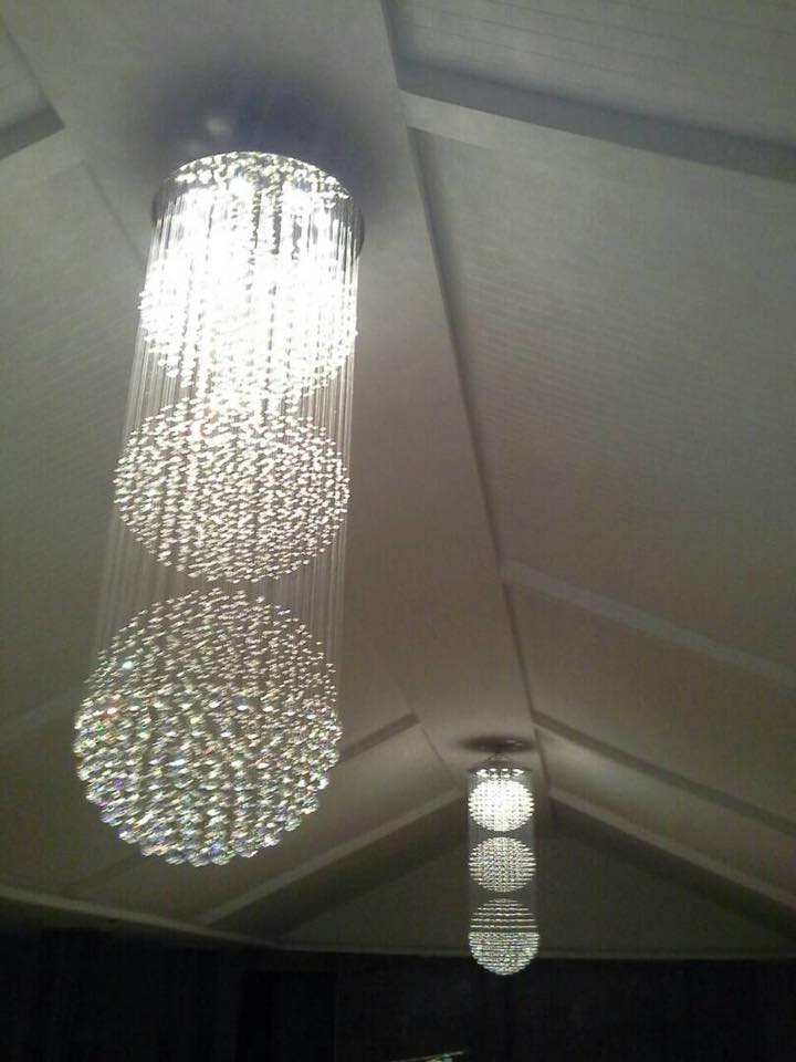 Extra Large Modern Three Balls Ceiling Crystal Chandelier For Staircase/Big-foyer/living room