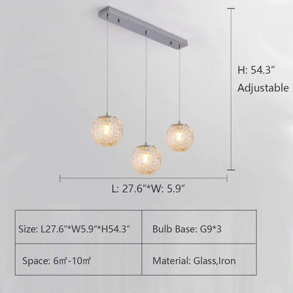 Affordable Nordic Art Water Pattern Glass Bubble Pendant Chandelier for Living/Dining Room/Bedroom