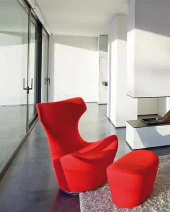 Modern Red Fabric Accent Chair