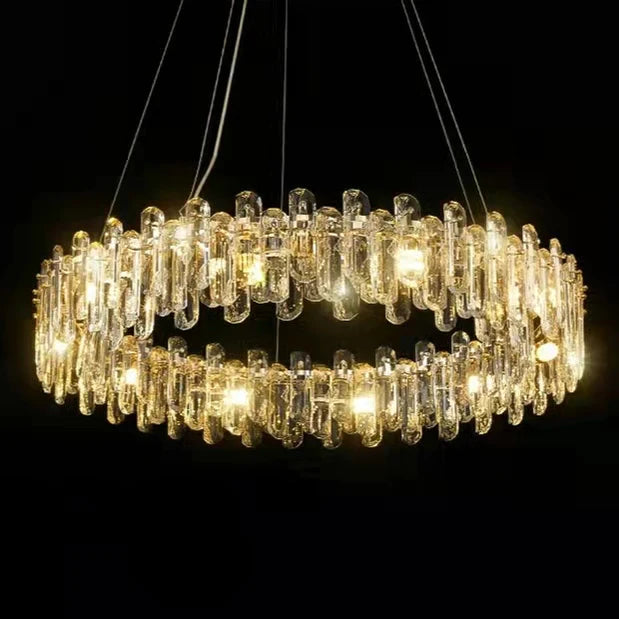 Shiny Crystal Chandelier For Living Room Ice Clear Ceiling Lamp for Dining / Bedroom Hallway Light