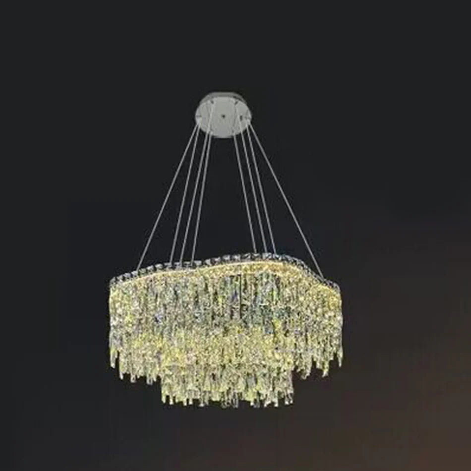Luxury Creative Set Crystal Chandelier Designer Style Irregular Round/Oval Light Fixture For Bedroom/Living Room/Dining Room