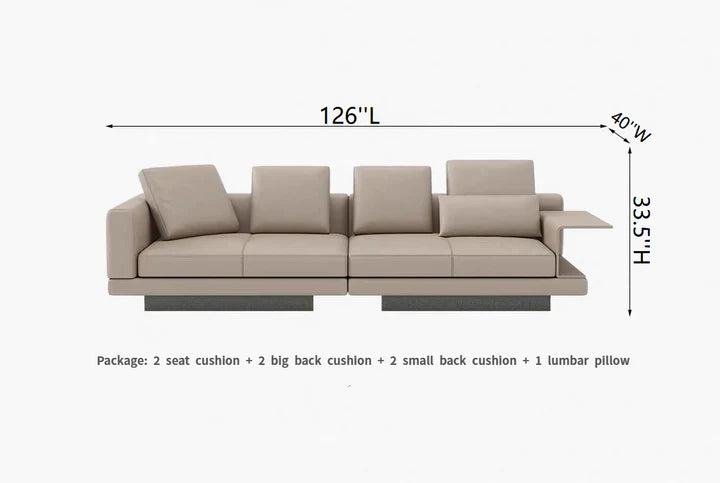 Modern Style Sectional Sofa with Floating Shelf