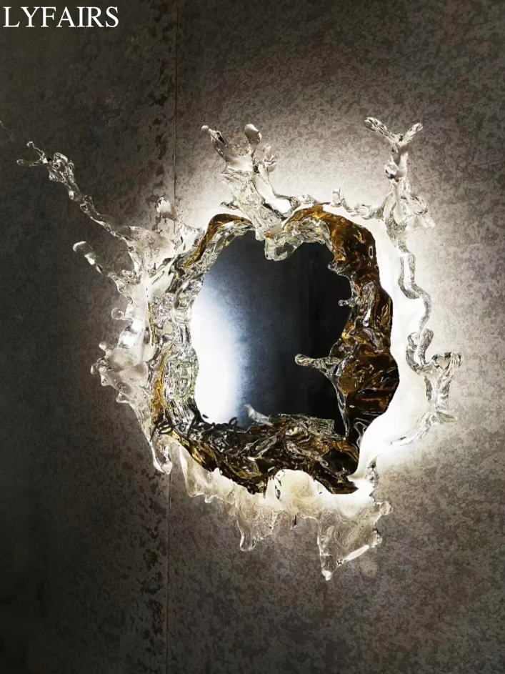 LYFAIRS x GORDON GU Art Ice Mirror Wall Lamp Princess Magic Mirror Light for Bathroom/Dressing Room/Bedroom