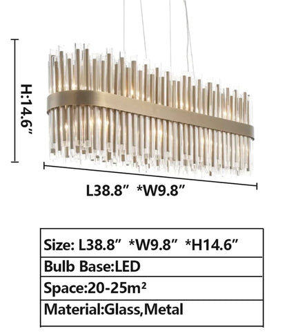 Lucian Tubes Rectangle Chandelier