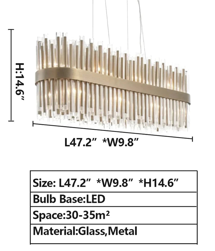 Lucian Tubes Rectangle Chandelier