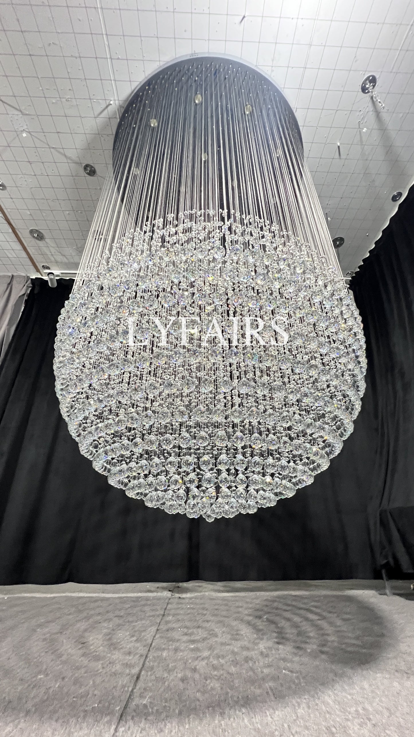 Modern Ball Crystal Raindrop Chandelier for Living Room/Staircase/Foyer