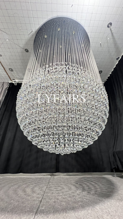 Modern Ball Crystal Raindrop Chandelier for Living Room/Staircase/Foyer