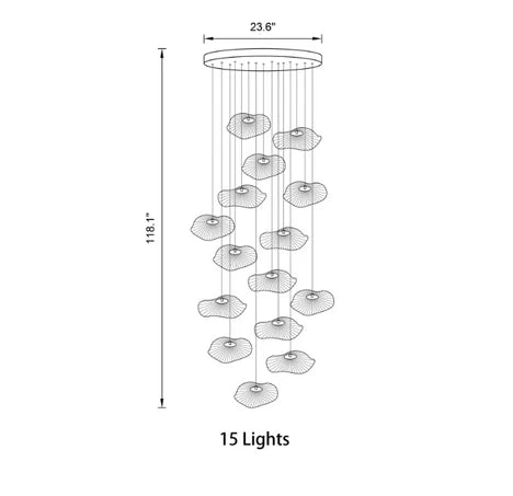 Modern 6/10/15/30 Lights Acrylic Chandelier in Gold Finish