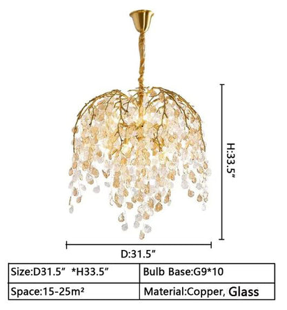 Idyllic Glass Leaves Chandelier