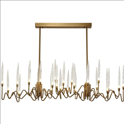 Mid-Century Candlestick Crystal Chandelier for Dining Room