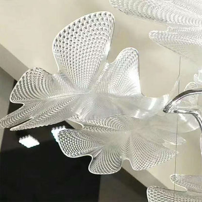 Modern Floating 2-tier Acrylic Leaves Chandelier