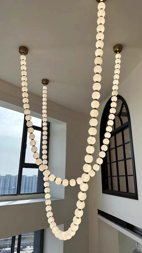 Modern Creative Acrylic Pearl Necklace Chandelier