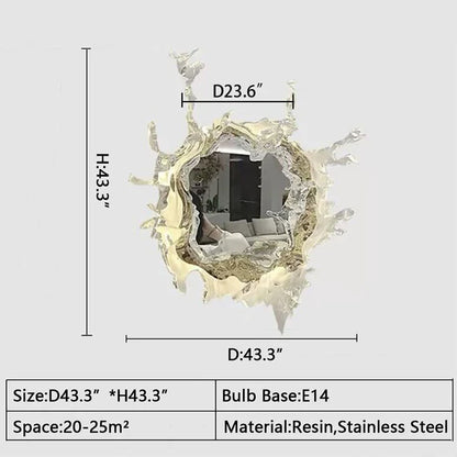Designer Original Art Ice Mirror Wall Lamp Princess Magic Mirror Light for Bathroom/Dressing Room Women Bedroom Lighting Bathroom Mirror