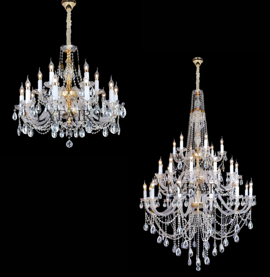 Luxury Classic 2/3 Tier Candle Light Grand Palace Crystal Chandelier