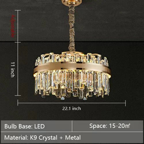 Modern Round/Rectangular Crystal Chandelier Collection for Living Room/Hallway/Dining/Bedroom