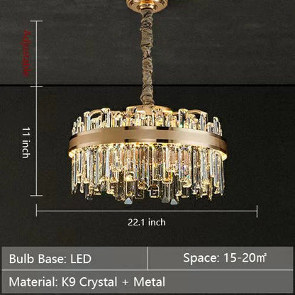 Modern Round/Rectangular Crystal Chandelier Collection for Living Room/Hallway/Dining/Bedroom