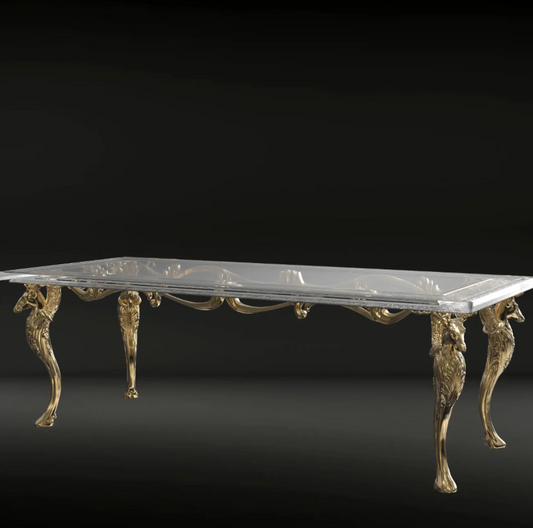 LYFAIRS x GORDON GU Western Bronze Deer Long Dining Table