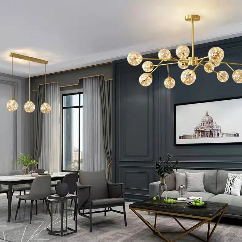 Modern Starlight Chandelier for Living Room Magic Beans Ceiling Light Molecular Dining Room Lamp